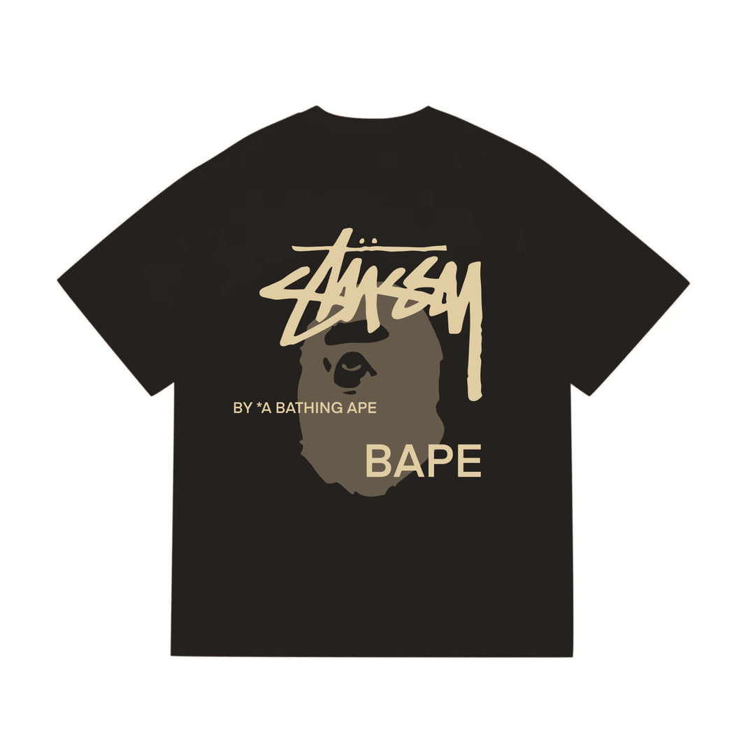 BAPE loose fit short-sleeved letter print t-shirt