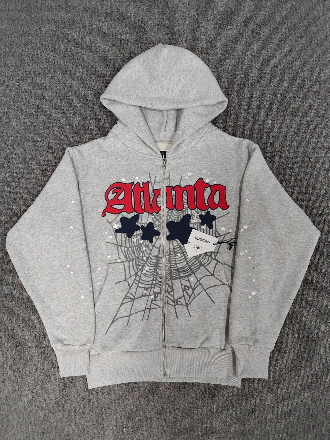 Sp5der fleece-lined zip-up spider web jacket
