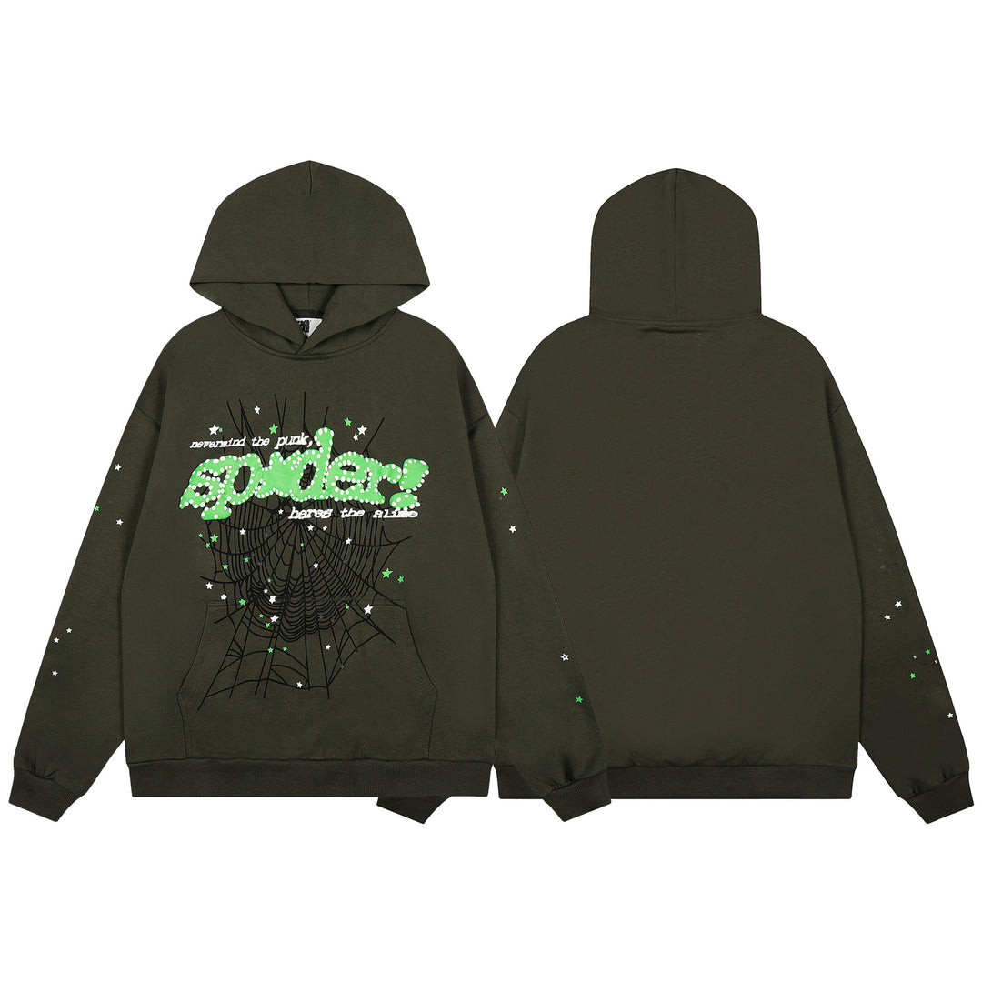 Sp5der555555 Spiderweb Foam Print Sweatshirt Set