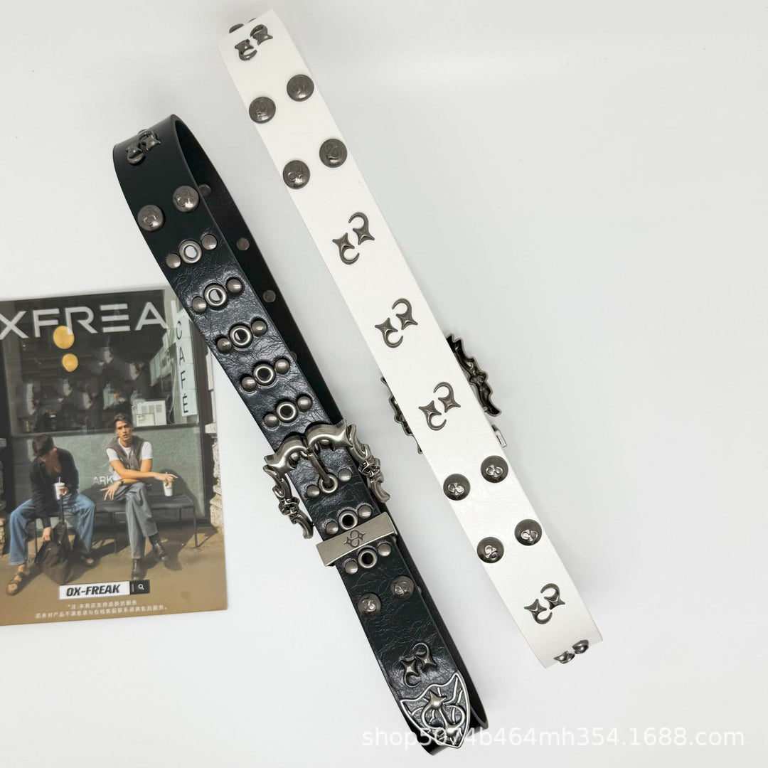 Riveted Metal Belt with Pin Buckle
