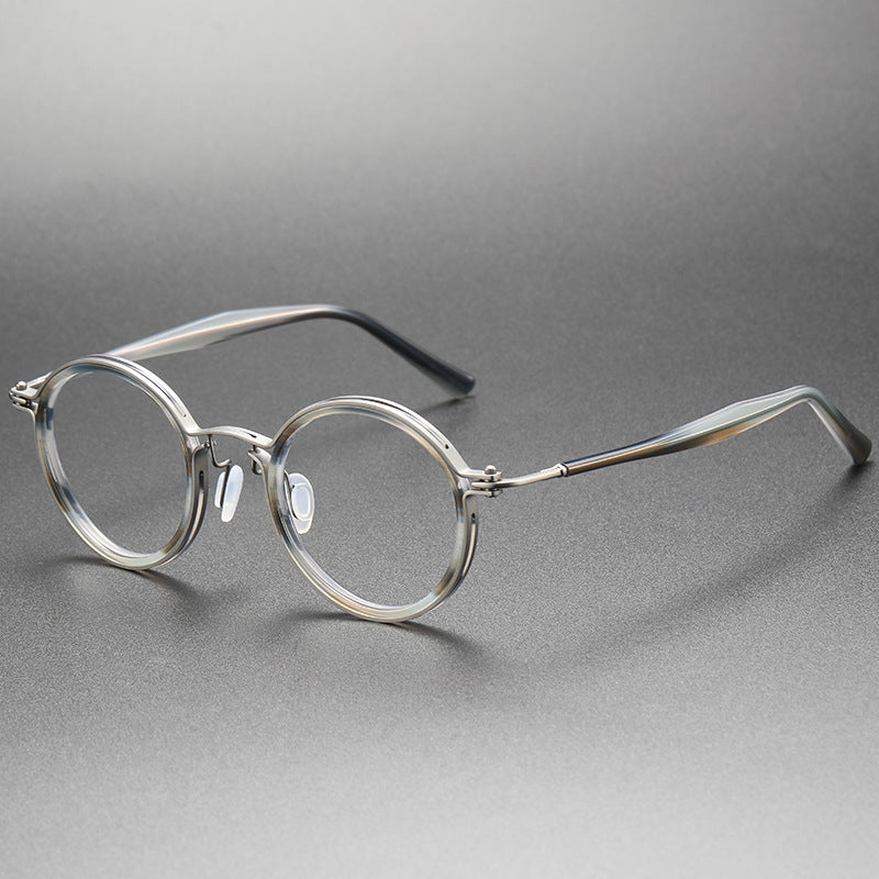 Large round pure titanium eyeglass frames