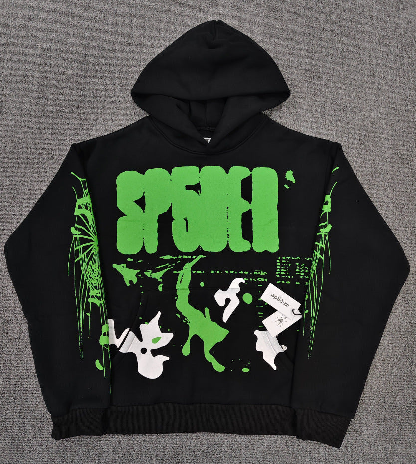 Sp5der Foam Print Spider Thick Fleece Hoodie