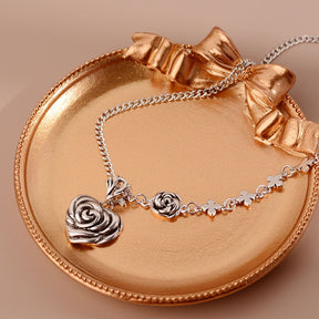 Thai Silver Rose Necklace