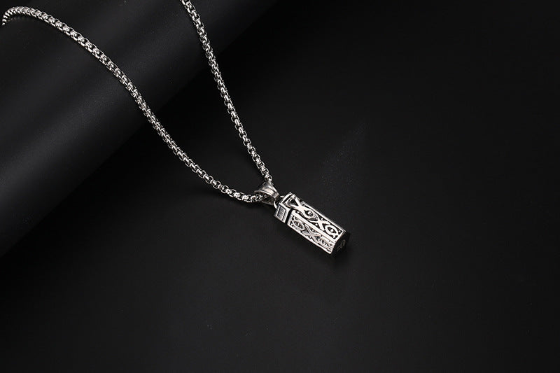 Aromatherapy Essential Oil Hollowed-out Silver Necklace