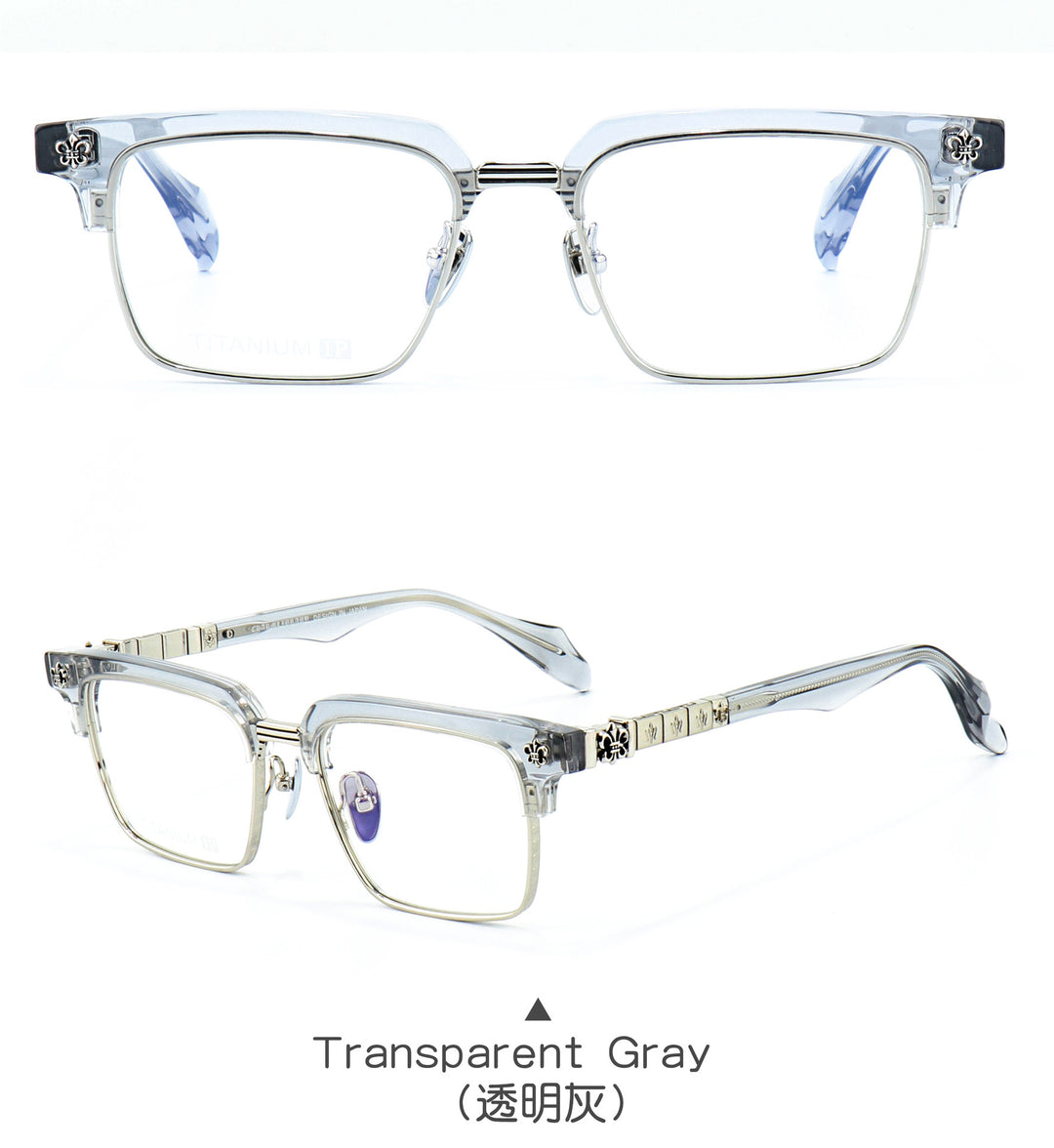 Chrome Hearts half-rimmed accordion temple glasses