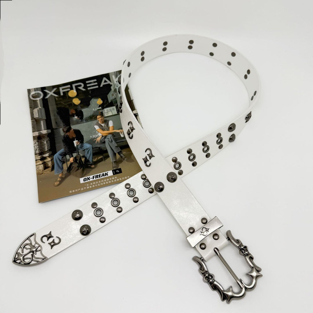 Riveted Metal Belt with Pin Buckle