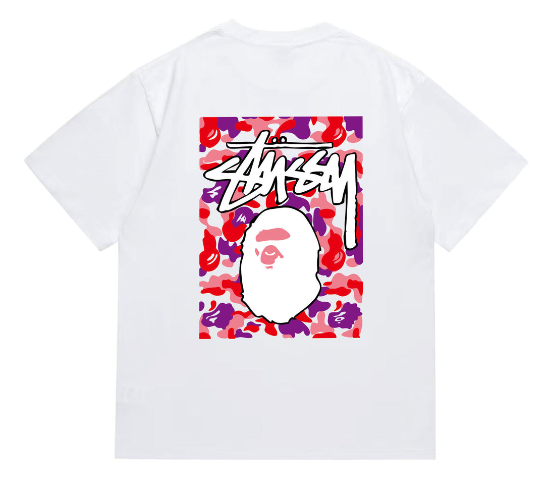 BAPE loose fit short-sleeved letter print t-shirt