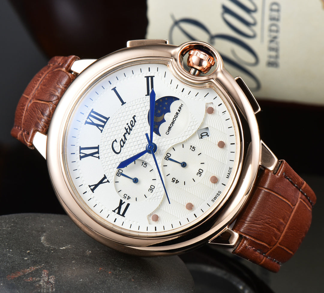 Moon Phase & Roman Numeral Dial watch