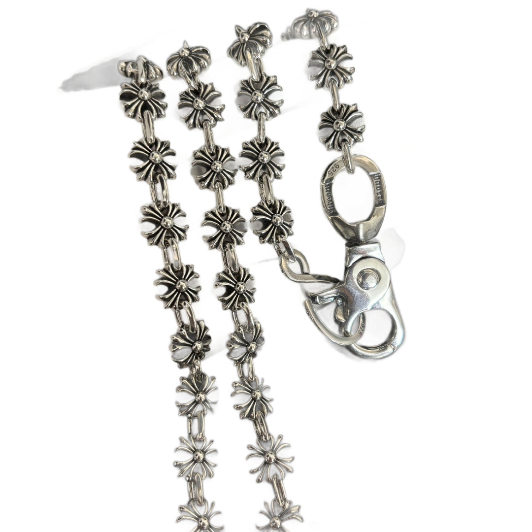 Chrome Hearts cross-stitch chain pants chain bag pendant