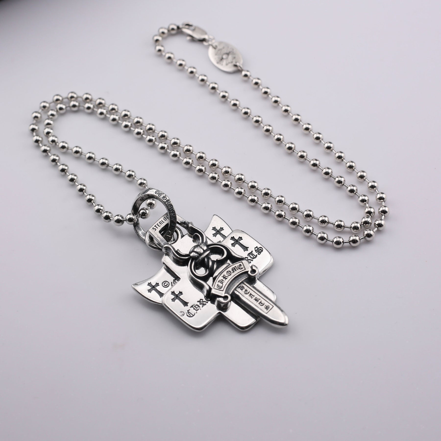 chrome hearts three-element necklace