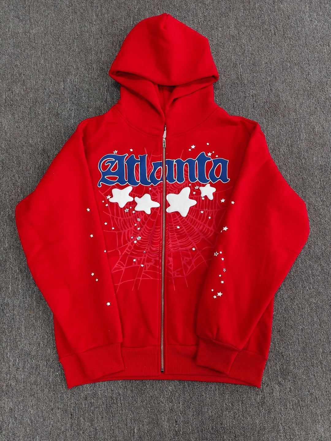 Sp5der fleece-lined zip-up spider web jacket