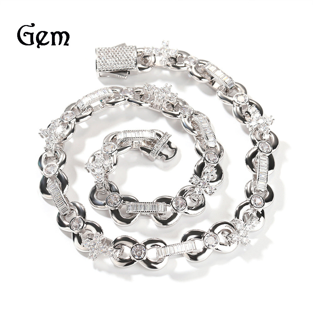 12mm Infinity Cross Necklace with Spring Clasp