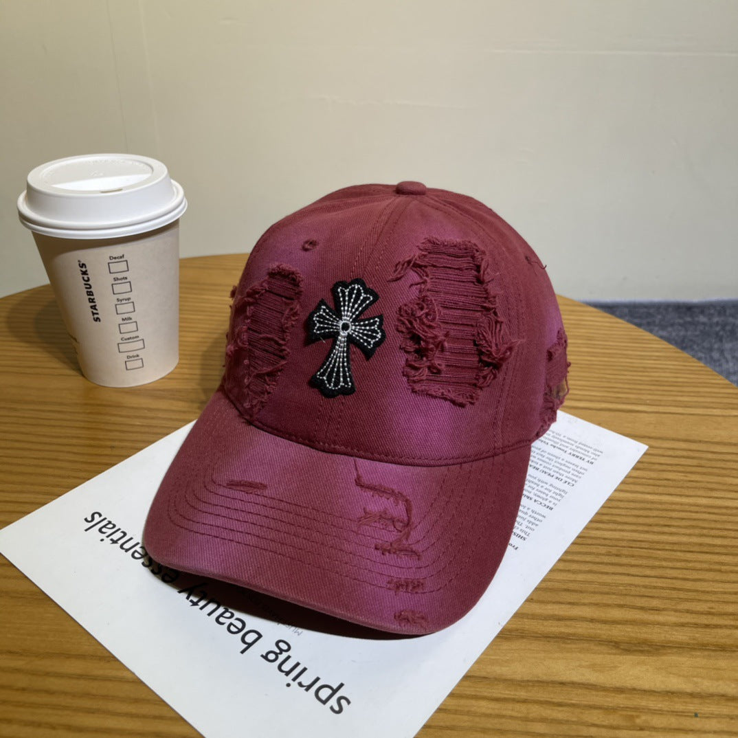 Chrome Hearts Ripped Denim Baseball Cap