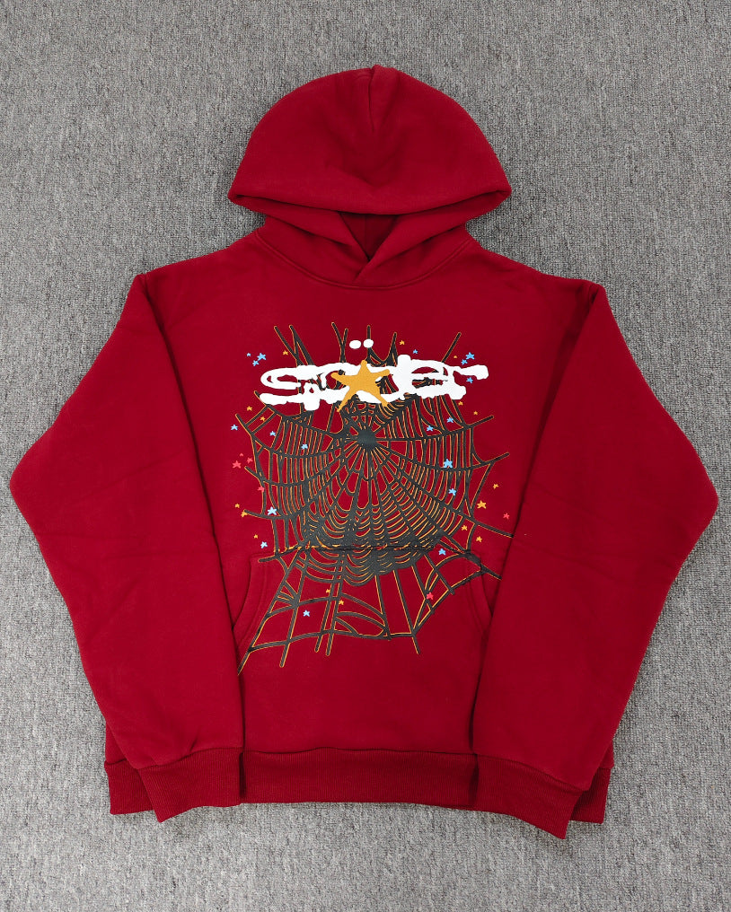 Sp5der Foam Print Spider Thick Fleece Hoodie