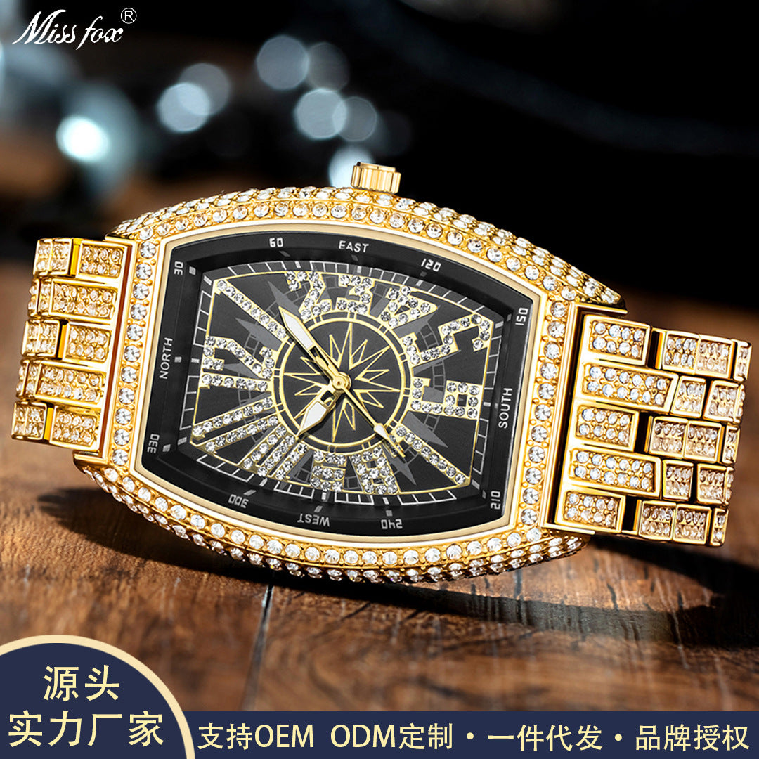 Full Diamond Dial with Tonneau-Shaped Dial
