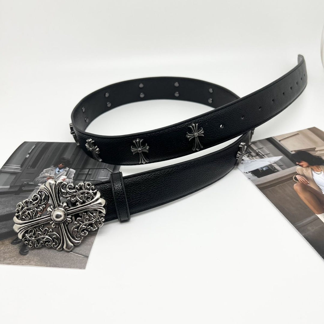 Chrome Hearts Cross Rivet Roller Buckle and Holy Sword Belt