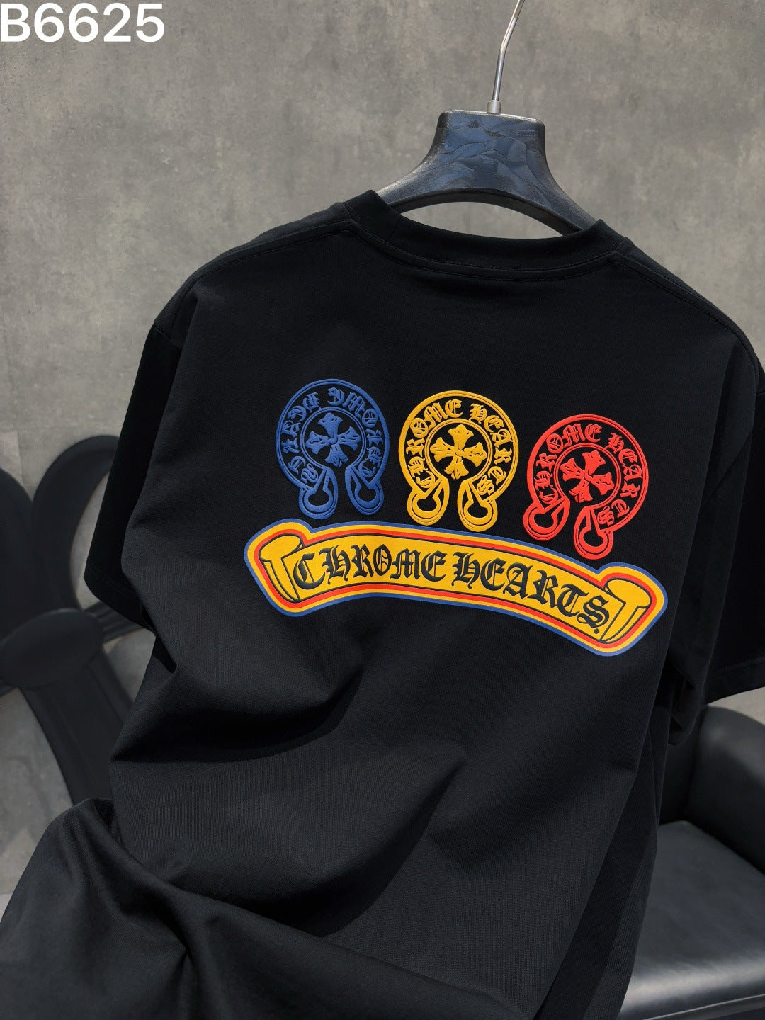 Chrome Hearts 3 Horseshoe Sanskrit Embroidered T-Shirt
