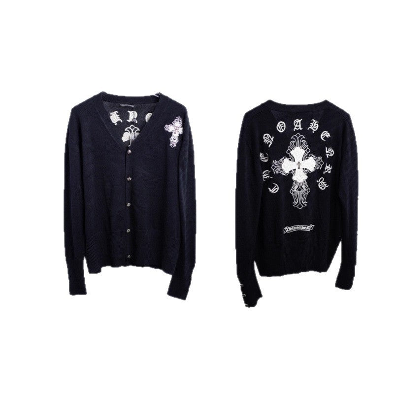 Chrome hearts cotton cross knitted sweater cardigan