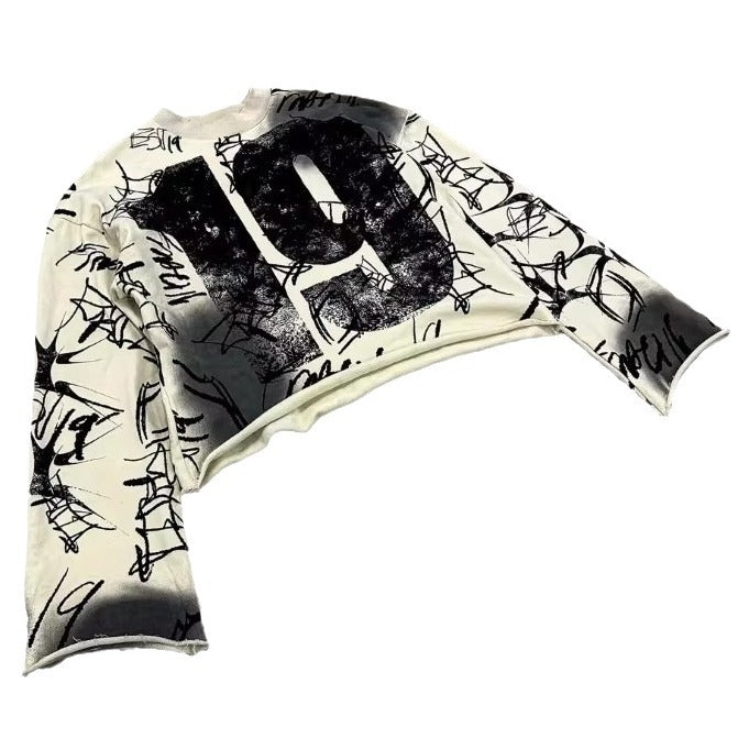 Digital 19 Terry Cotton Gothic Graffiti Sweatshirt