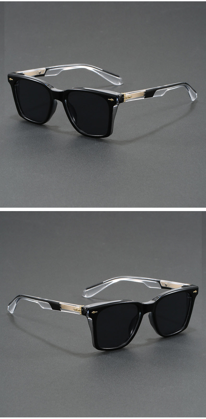 Retro luxury square polarized sunglasses