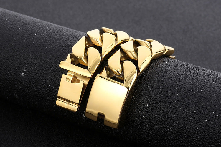 Thin 20mm Cuban chain stainless steel bracelet