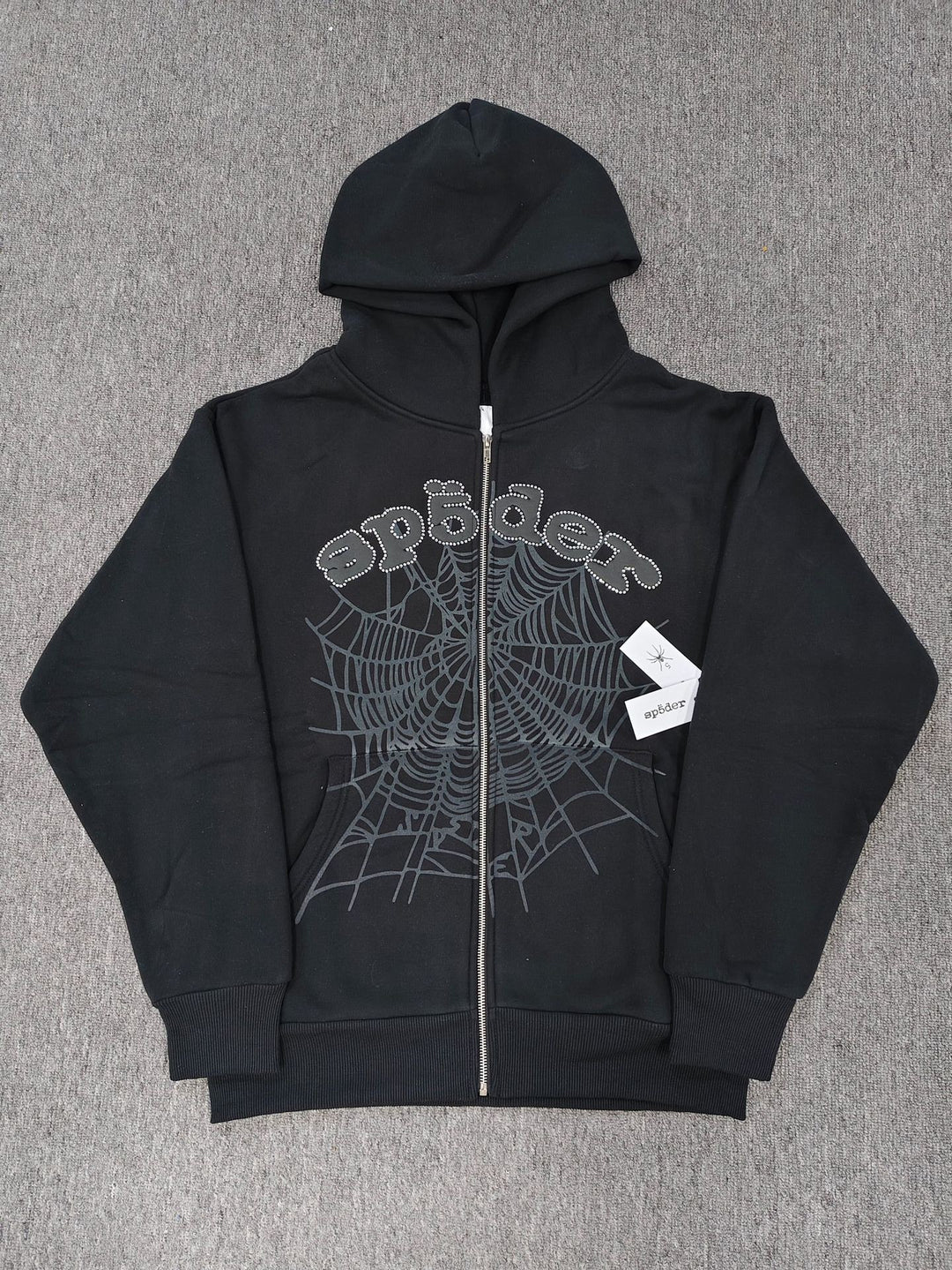 Sp5der fleece-lined zip-up spider web jacket