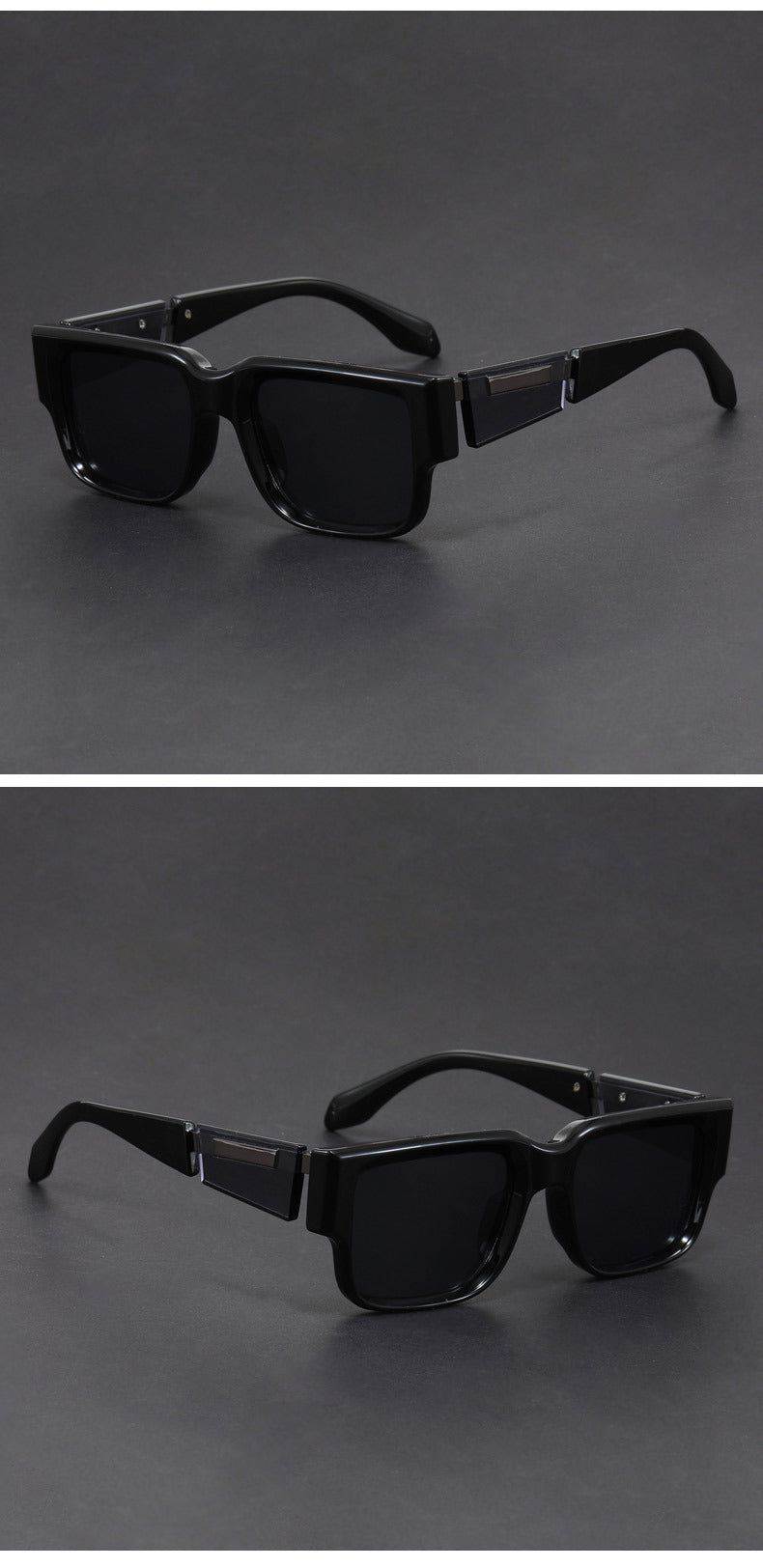 Rectangular narrow-frame niche unique thick-frame sunglasses