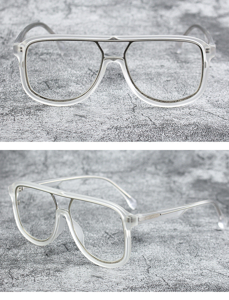 Retro oversized aviator clear glasses