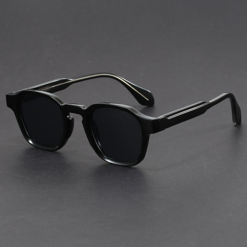 Retro irregular square black sunglasses