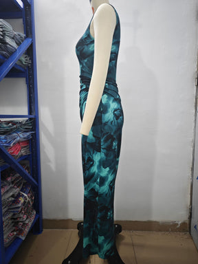 2024 Spring and Summer Tie-Dye Temperament Slim Sleeveless Dress