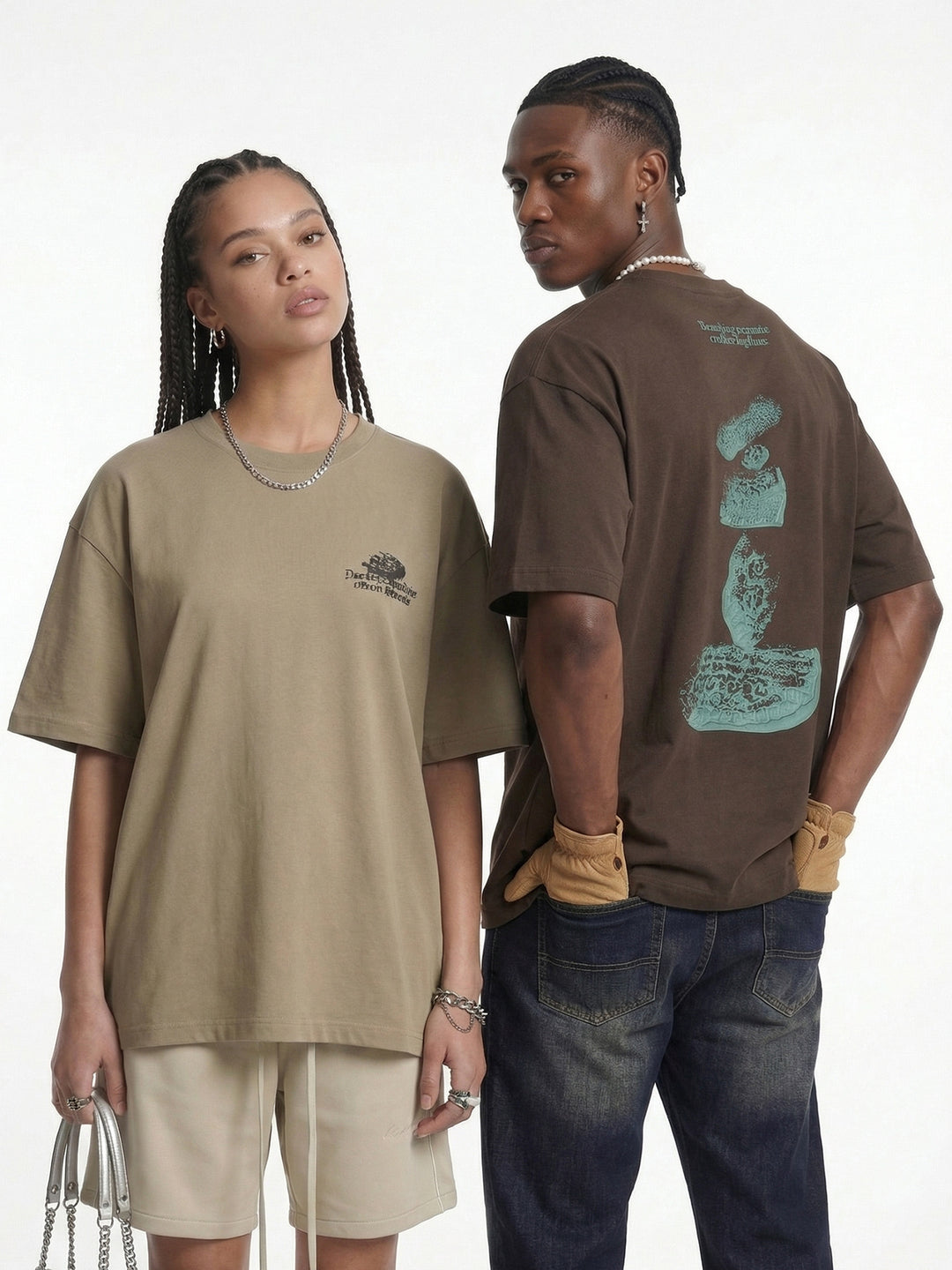 Camping Printed T-Shirt, Loose Fit, Short-Sleeve T-Shirt
