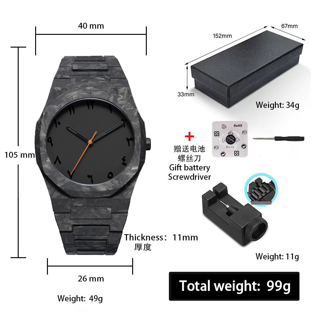 Sports-Style Waterproof Plastic Watch with Arabic Numerals