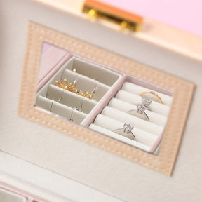 PU leather dustproof large capacity drawer jewelry box