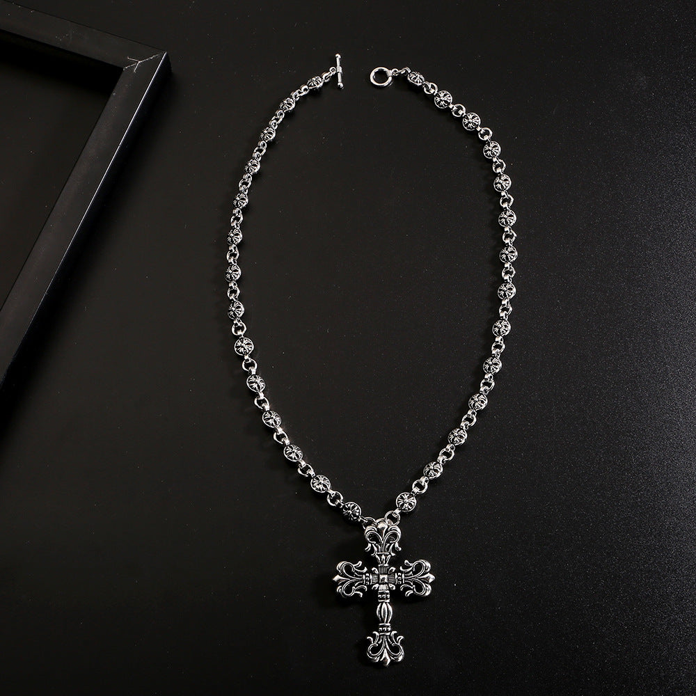 Chrome Hearts Style Dark Cross Necklace