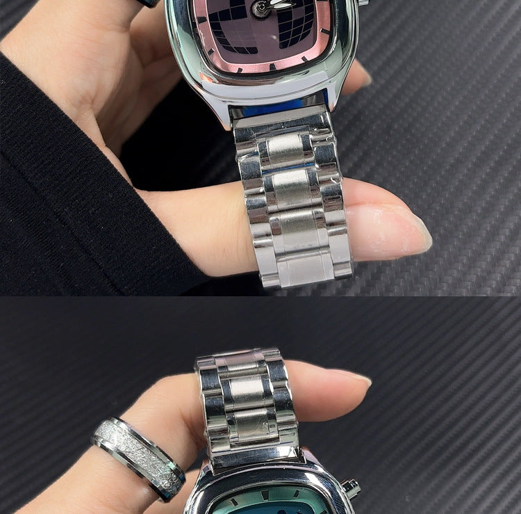 Y2K retro steel band deformable digital dynamic watch