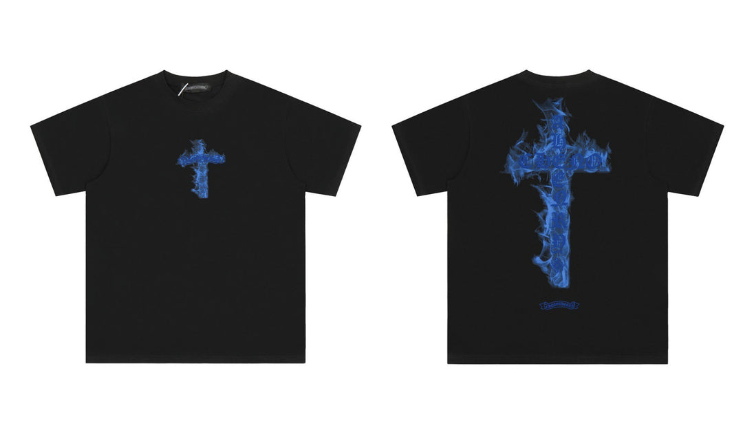 Chrome Hearts Summer Embroidery Print Cotton T-Shirt Short-Sleeve