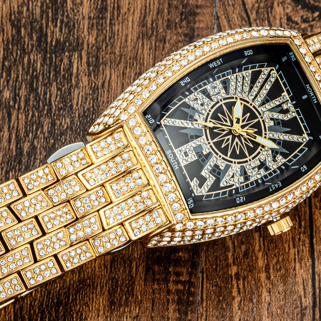 Full Diamond Dial with Tonneau-Shaped Dial