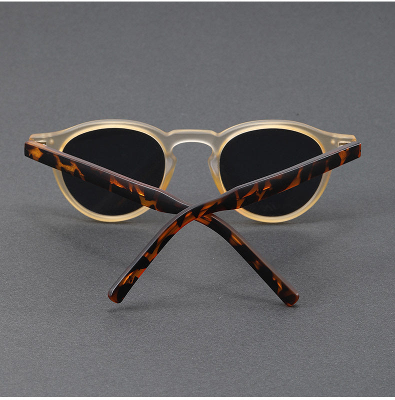 Small Round Frame Retro Acetate Sunglasses