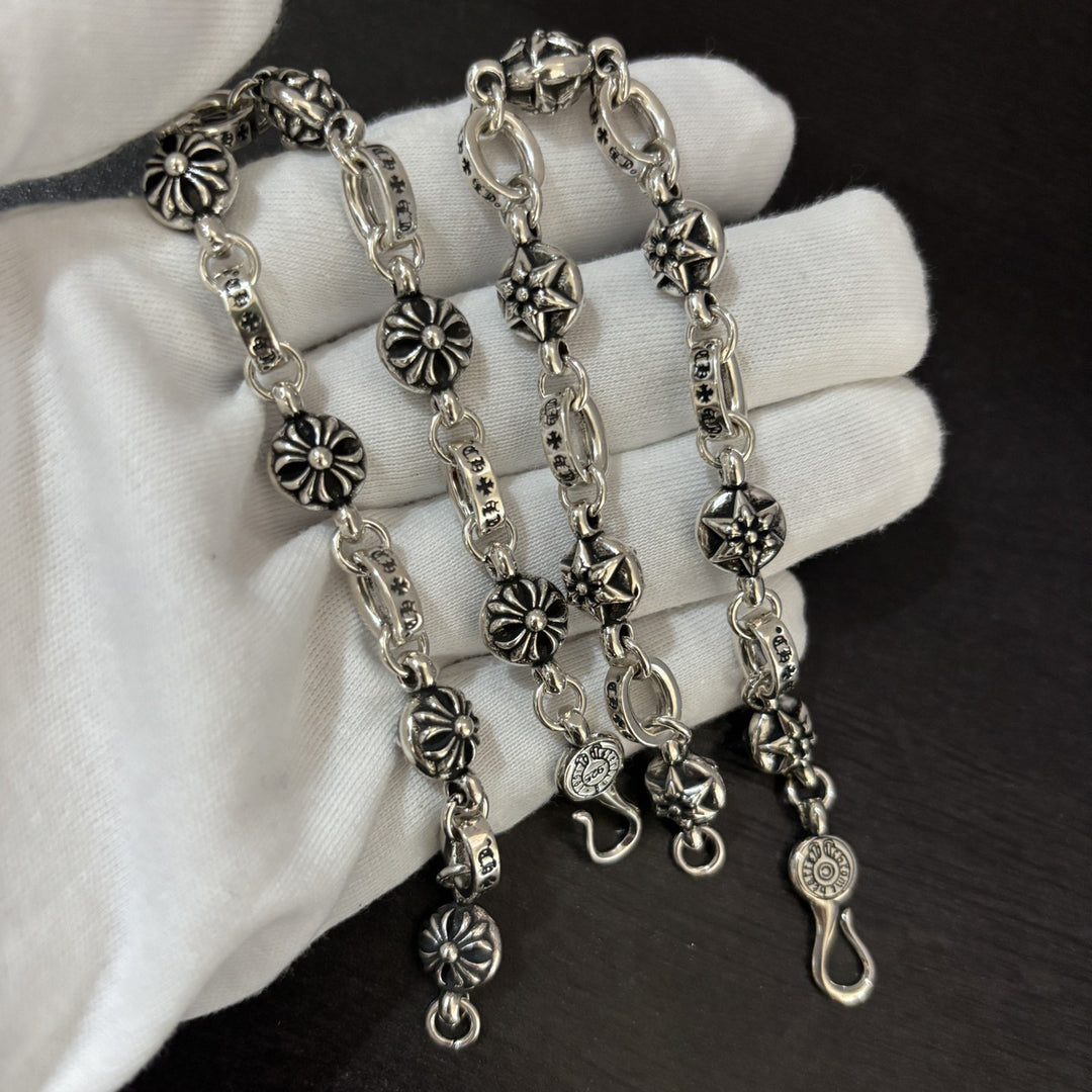 Chrome Hearts Cross Star of David Fishhook Bracelet