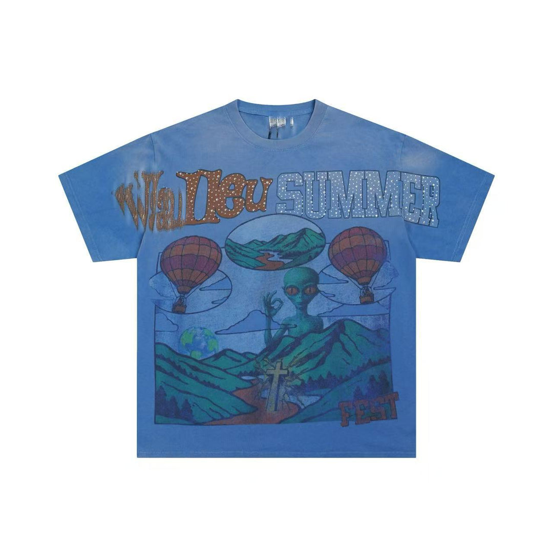 VAL Washed and Distressed Streetwear T-Shirt