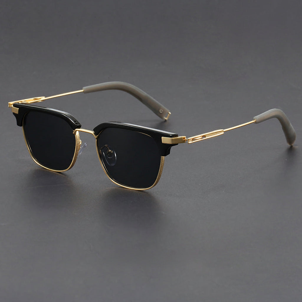 Classic half-rimmed browline Clubmaster sunglasses