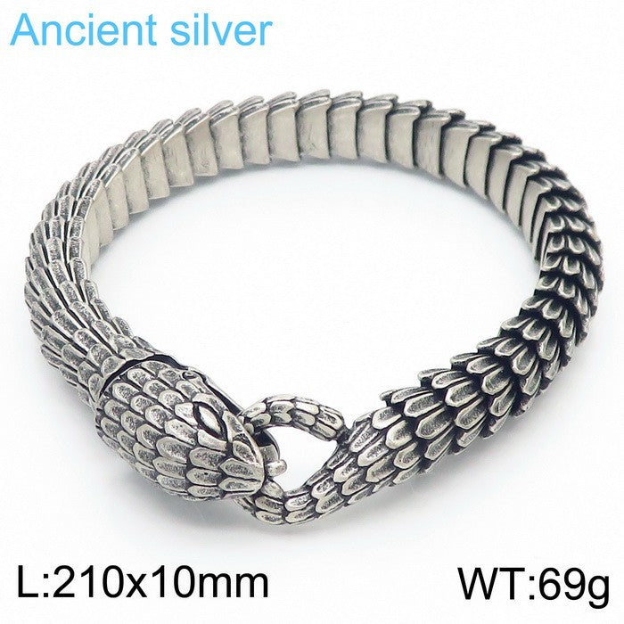 Retro stainless steel snake bracelet