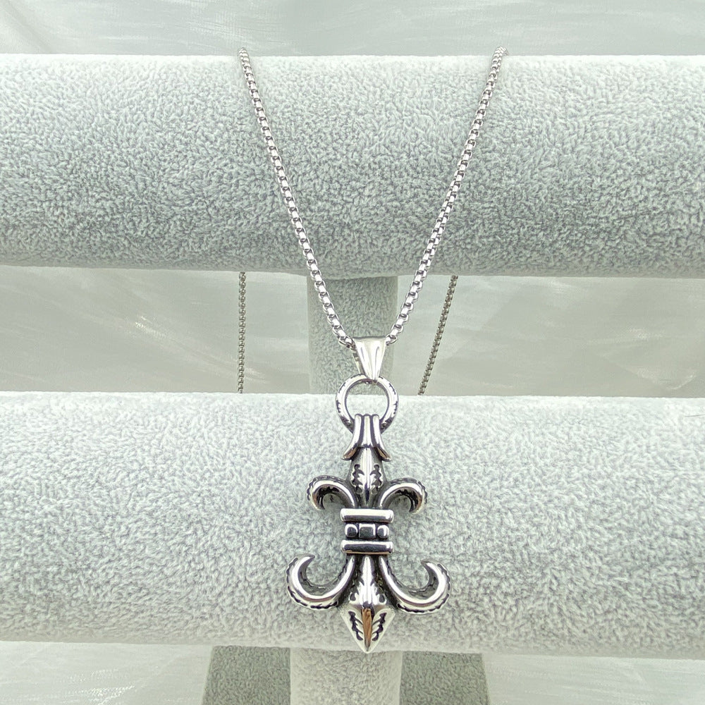 Chrome Hearts Titanium Steel Cross Long Necklace