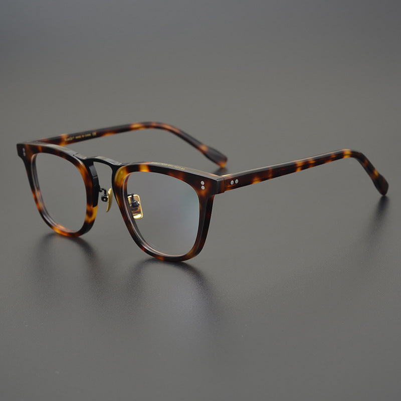 Bold Square Frames with Gold Bridge Full-Rim Style for Wider Faces