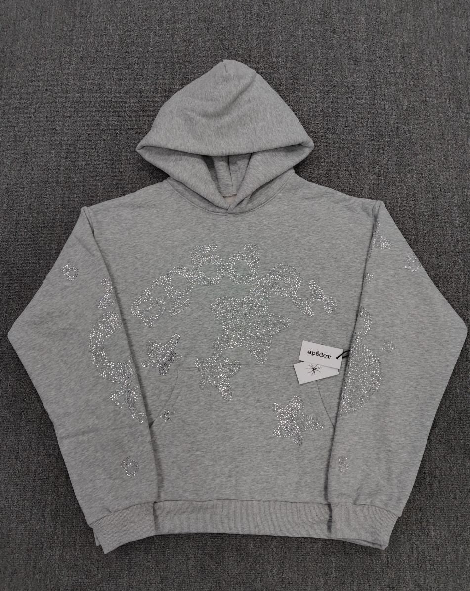 Sp5der Foam Print Spider Thick Fleece Hoodie