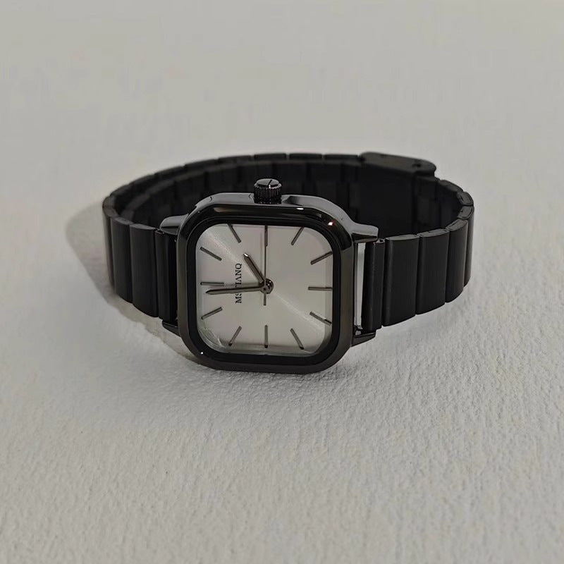 Bamboo-shaped strap artistic square dial women's watch