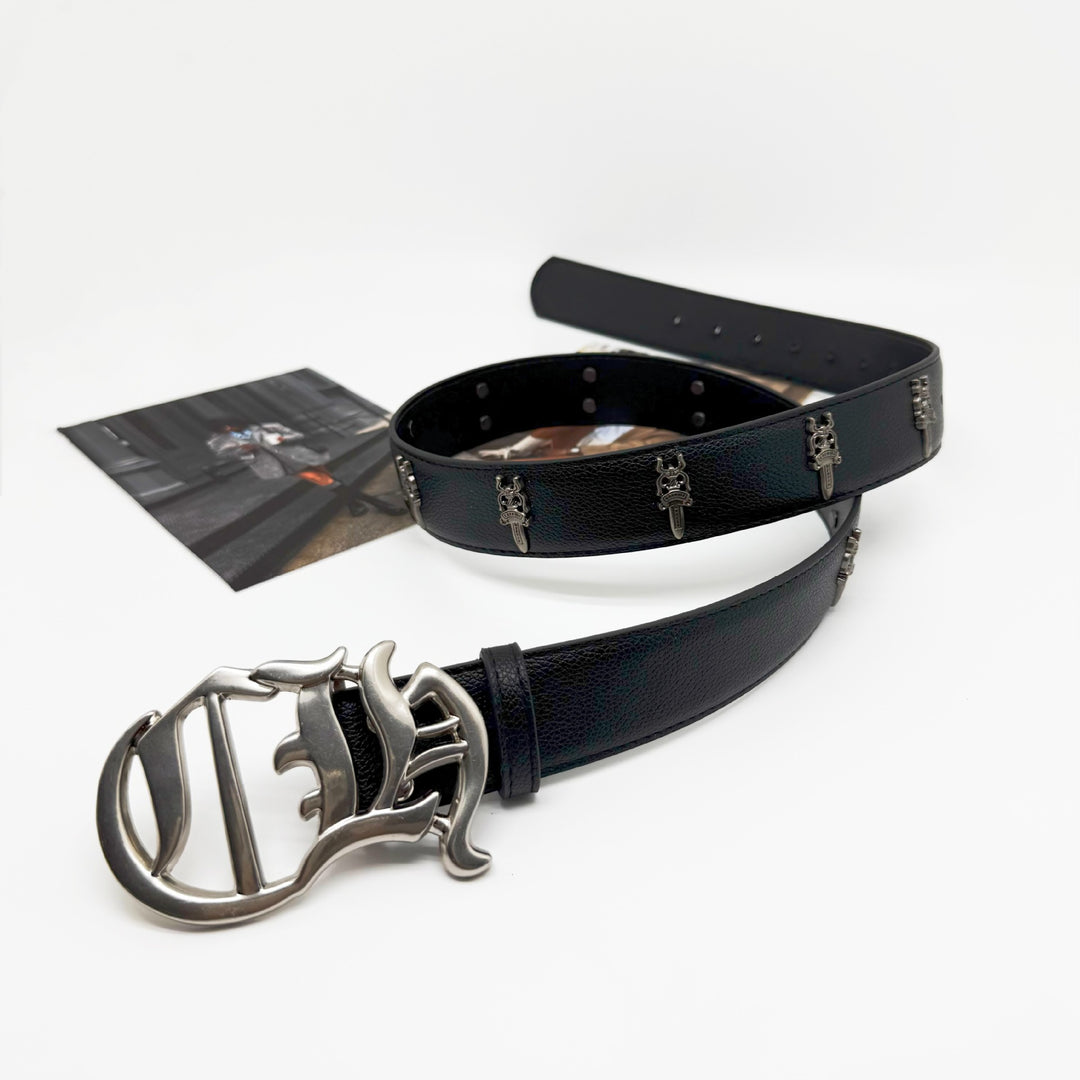 Chrome Hearts Classic Vine Belt with Dagger Stud Accents