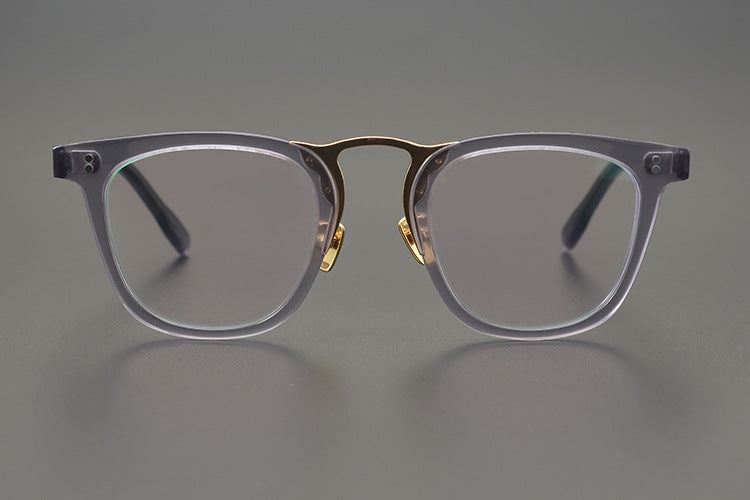 Bold Square Frames with Gold Bridge Full-Rim Style for Wider Faces