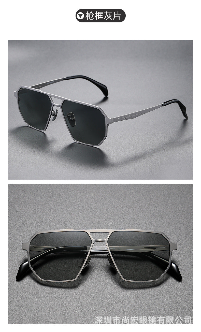 Retro Geometric Aviator Sunglasses