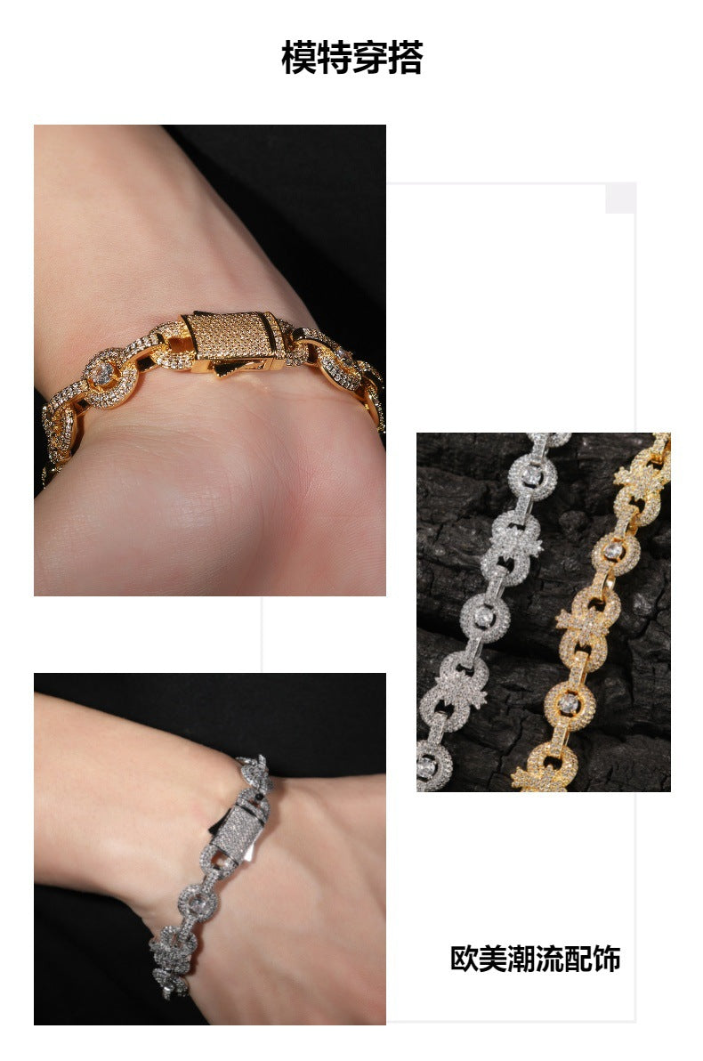 Hip-hop copper necklace with 12mm infinity symbol